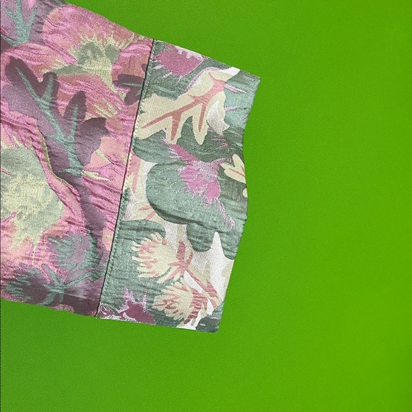 Abbey Glass Piper Jacquard Floral Print V-Neck 3/4 Sleeve Caftan Mini Dress L - Picture 4 of 6